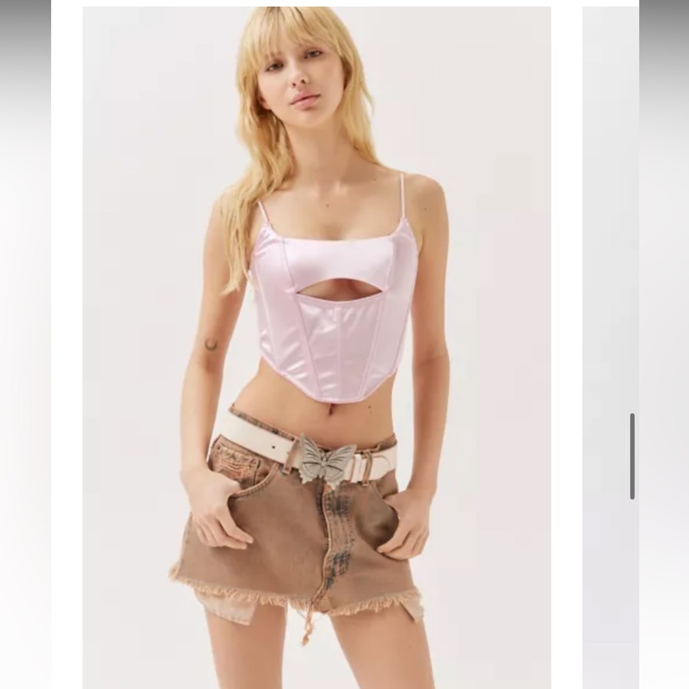 out from under lace up corset top